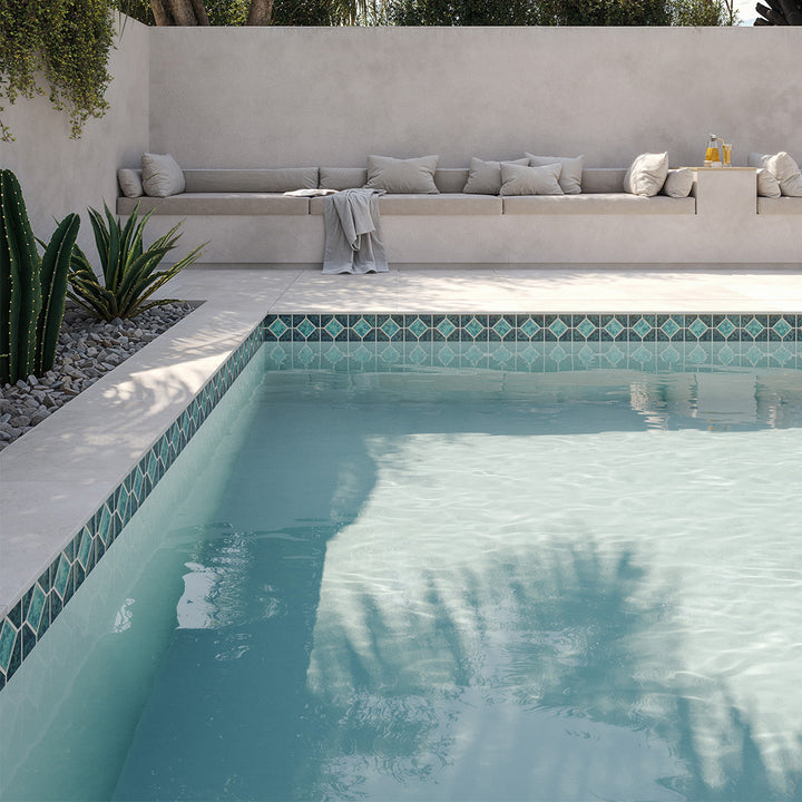POWPLDR334SPT Aquatica Gulf Blue Akron, 6" x 6" - Porcelain Pool Tile