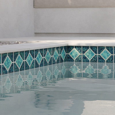 POWPLDR334SPT Aquatica Gulf Blue Akron, 6" x 6" - Porcelain Pool Tile