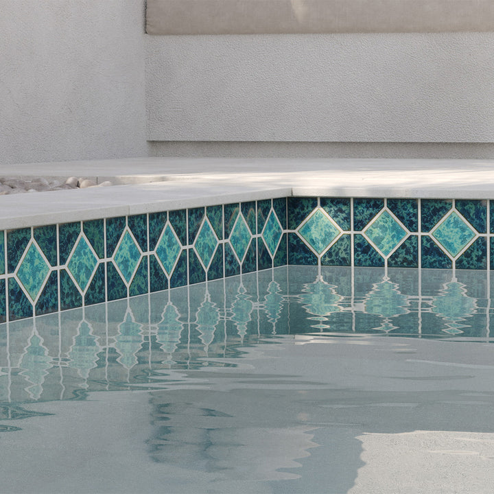 POWPLDR334SPT Aquatica Gulf Blue Akron, 6" x 6" - Porcelain Pool Tile
