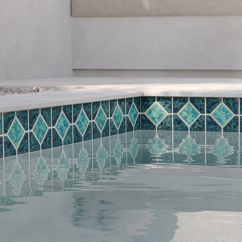 POWPLDR334SPT Aquatica Gulf Blue Akron, 6" x 6" - Porcelain Pool Tile