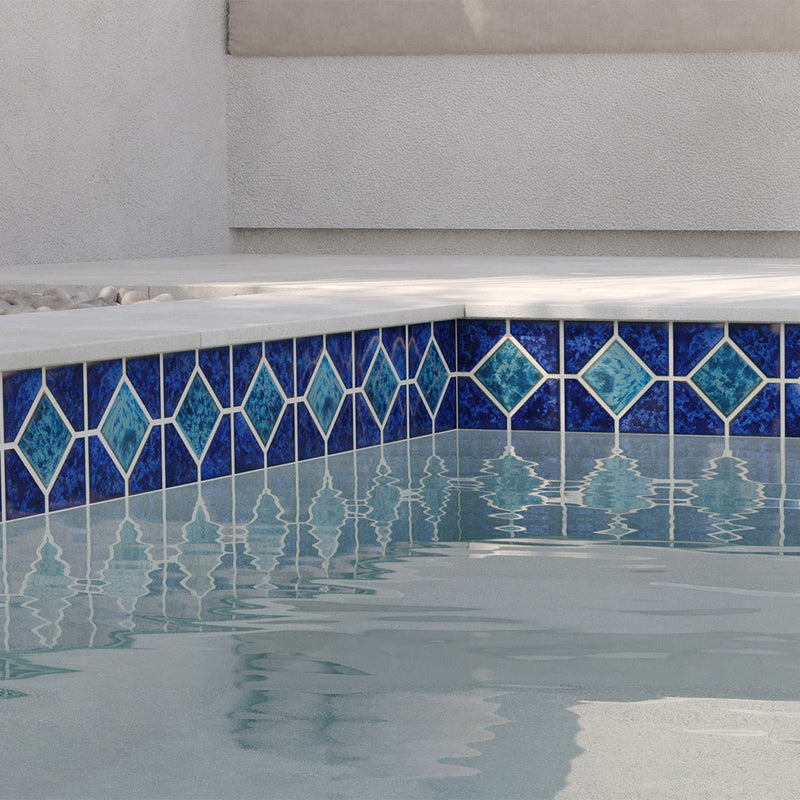 POWPLDR641SPT Aquatica Pacific Blue Akron, 6" x 6" - Porcelain Pool Tile