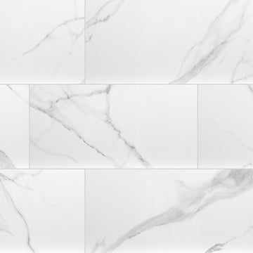 Dymo Stauary White, 12" x 24" Ceramic Tile | Large Format Wall Tile