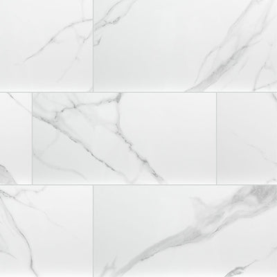 Dymo Stauary White, 12" x 24" Ceramic Tile | Large Format Wall Tile