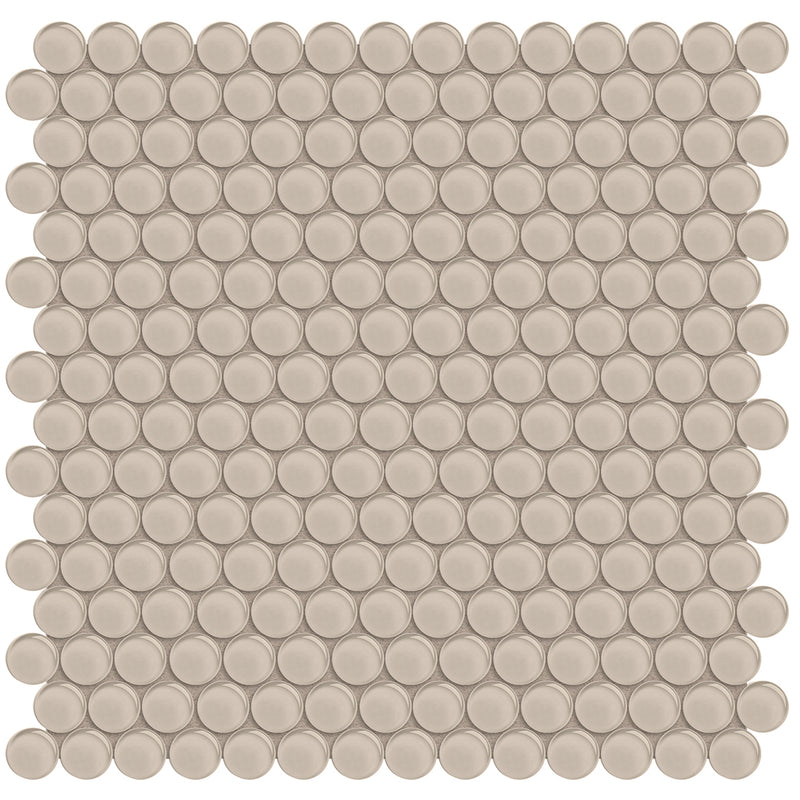 Earth, Penny Round Mosaic | ANAELEMPNRDEARTH | Aquatica Glass Tile
