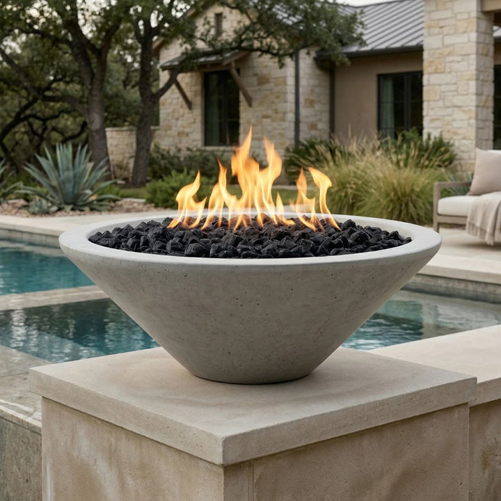 Prism Hardscapes | Embarcadero Pedestal Liquid Propane with Manual Key Valve, Pewter | PH-437-4LP