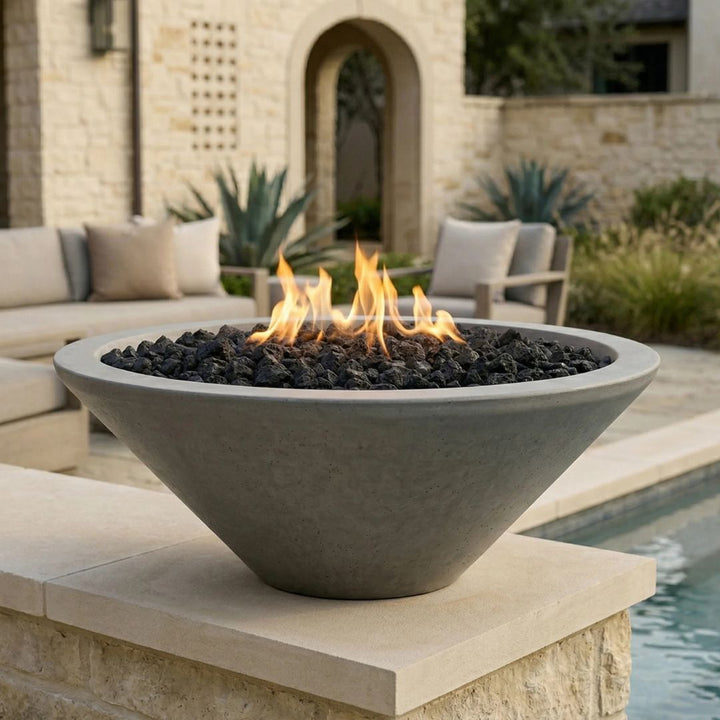 Prism Hardscapes | Embarcadero Pedestal Liquid Propane with Manual Key Valve, Pewter | PH-437-4LP