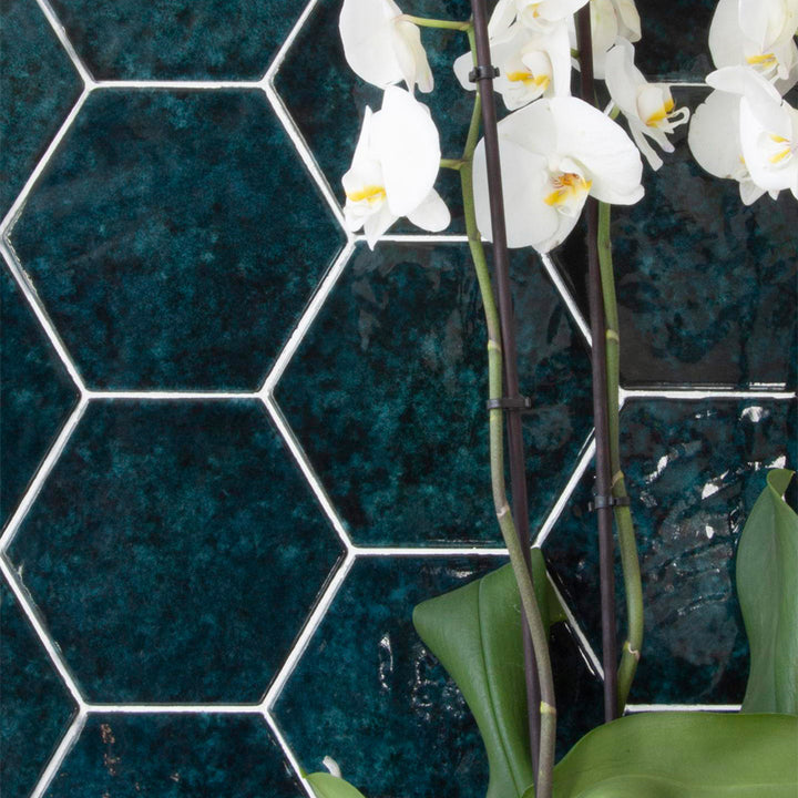 Esamarine Petrolio, Hexagon Ceramic Tile | Kitchen & Bathroom Tile
