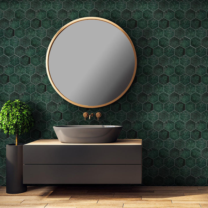 Esamarine Verde, Hexagon Ceramic Tile | Kitchen & Bathroom Tile
