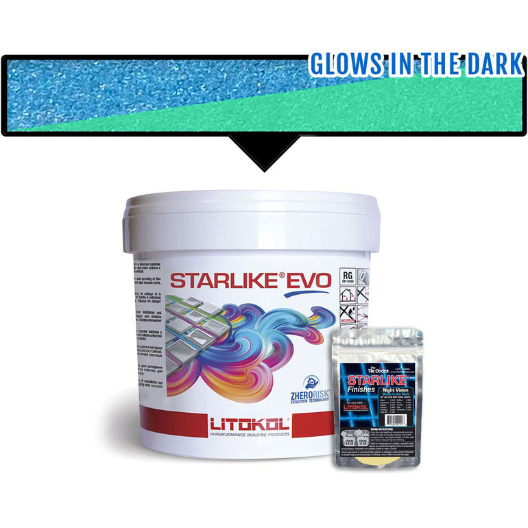 Glow in the Dark Grout | Starlike Night Vision Grout by Litokol | Blu Denim