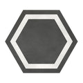 Graphite Frame, Hexagon - Porcelain Tile