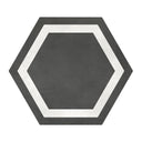Graphite Frame, Hexagon - Porcelain Tile