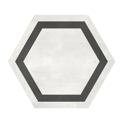 Ivory Frame, Hexagon Porcelain Tile | ANAFORMIVOFRHEX | IWT Deco Tile