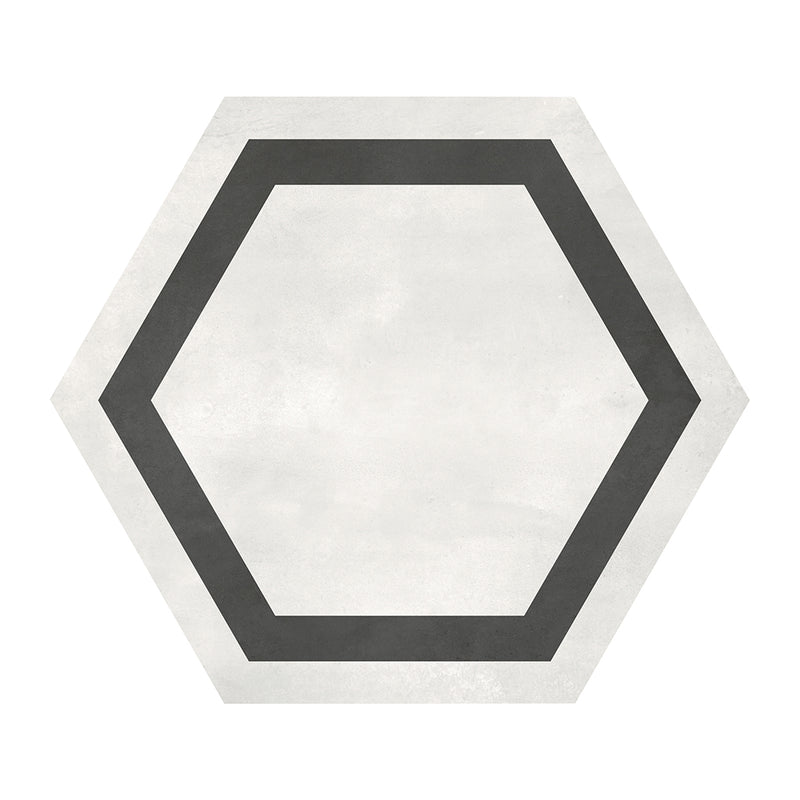 Ivory Frame, Hexagon Porcelain Tile | ANAFORMIVOFRHEX | IWT Deco Tile