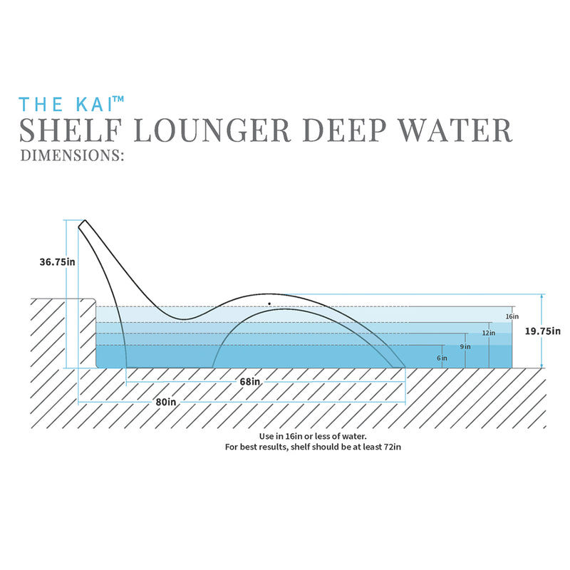 Kai Deep Water Shelf Lounger, White | Pool and Patio Lounge Chair