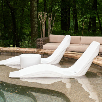 Forma In-Pool Chaise Lounger, White (Set of Two) - Luxury Pool Lounge Chair
