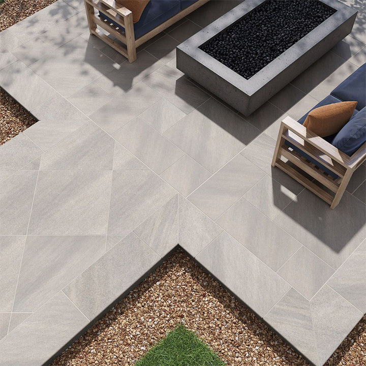 Fossil Snow, 24" x 24" | 2CM Porcelain Pavers | LPAVNFOSSNO2424