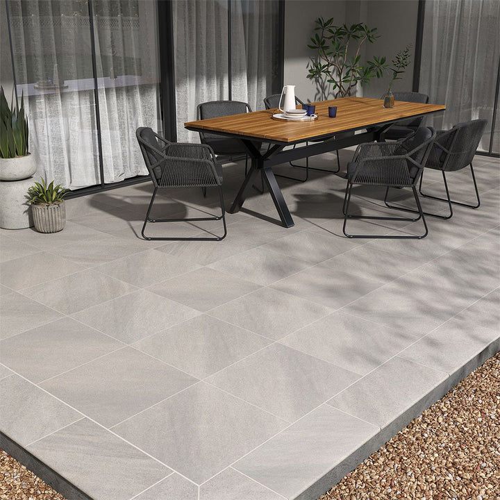 Fossil Snow, 24" x 24" | 2CM Porcelain Pavers | LPAVNFOSSNO2424