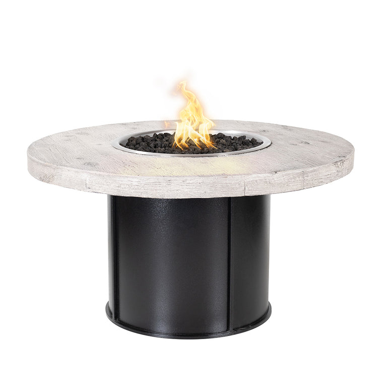 Fresno 60", Wood Grain and Steel Fire Table | The Outdoor Plus 