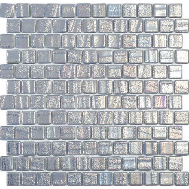 Fusion Silver T,  1" x 1" Brick - Glass Tile