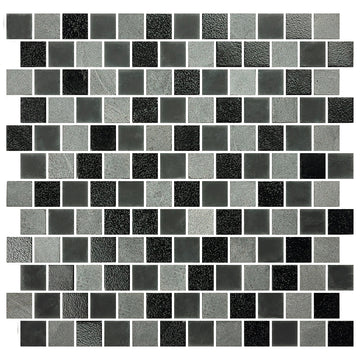 Black Gray Blend, 1" x 1" Mosaic Tile | GL82323K1 | Glass Pool Tile