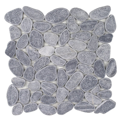 Beach Stones Grey, Sliced Pebble Tile | Natural Stone by Tesoro