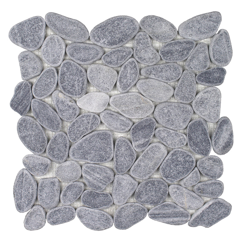 Beach Stones Grey, Sliced Pebble Tile | Natural Stone by Tesoro