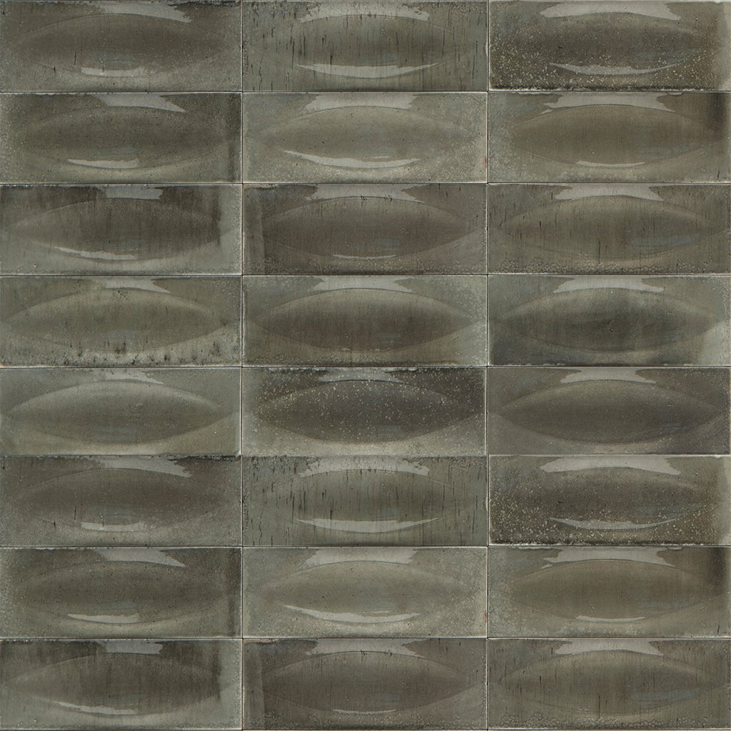 Grigio Glossy, 3" x 8" Eye Deco | EMCGLEEGRIGEYE | Porcelain Pool Tile