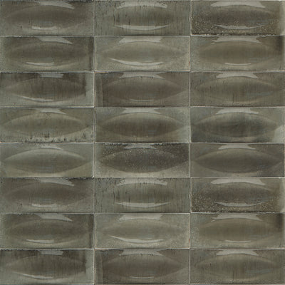 Grigio Glossy, 3" x 8" Eye Deco | EMCGLEEGRIGEYE | Porcelain Tile