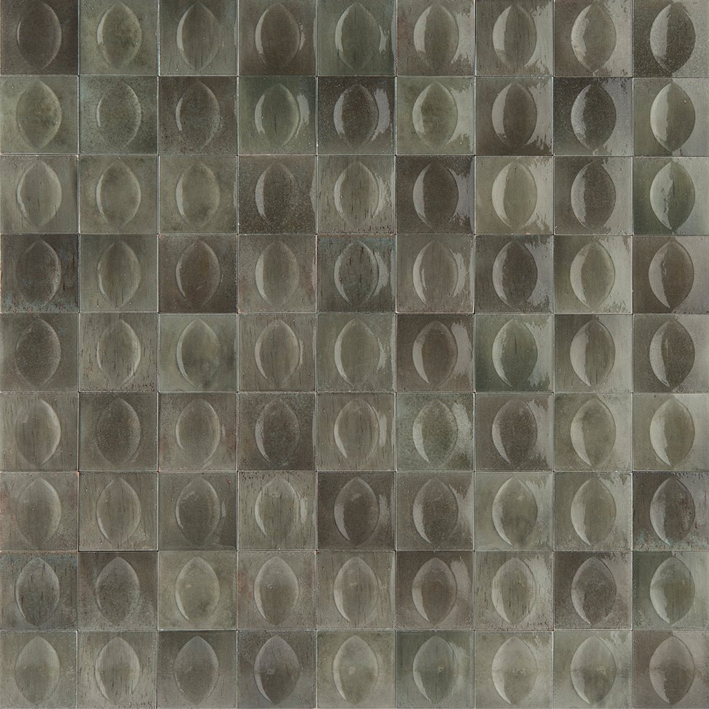 Grigio Glossy, 4" x 4" Egg Deco | EMCGLEEGRIGEGG | Porcelain Pool Tile