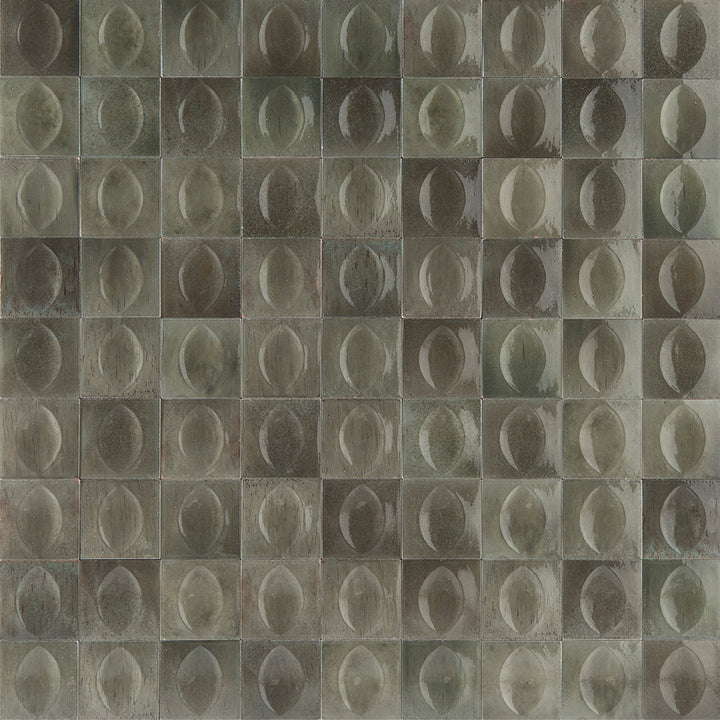Grigio Glossy, 4" x 4" Egg Deco | EMCGLEEGRIGEGG | Porcelain Pool Tile