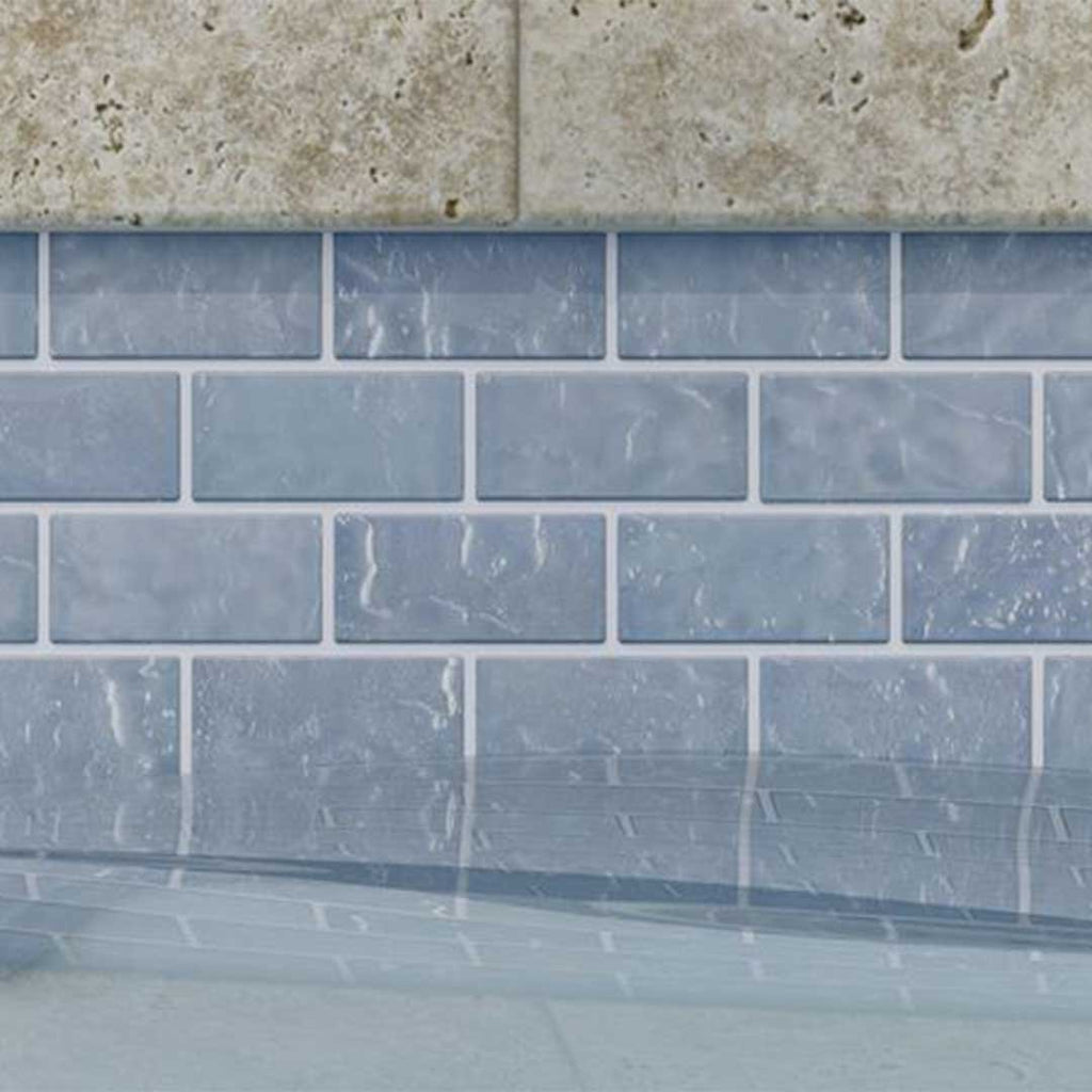 Glacial Seas, 1" x 2" - Glass Tile by Anthology