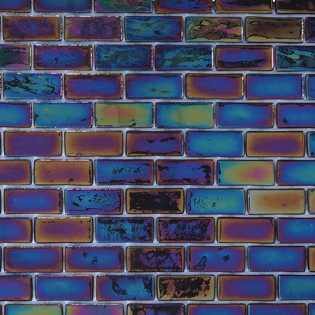 Black Pearl, 1" x 2" Glass Tile | Pools, Spas, Kitchens, and More