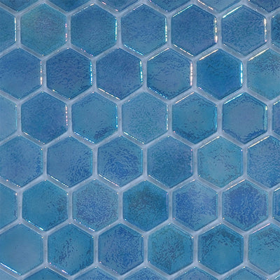 Coastline, Hexagon Mosaic Glass Tile | Pool, Spa, and Kitchen Tile