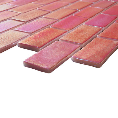 Crimson Reef, 1" x 2" Glass Tile | Pool, Spa, & Kitchen Tile