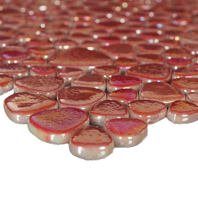 Crimson Reef, Mixed Pebble Glass Tile | Pool, Spa, & Kitchen Tile
