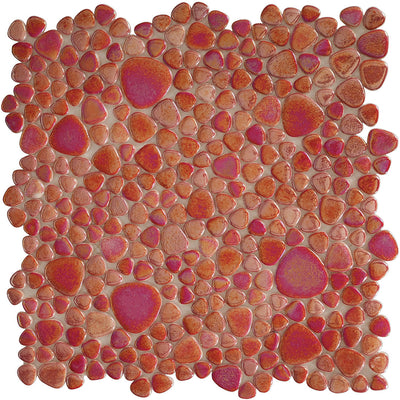 Crimson Reef, Mixed Pebble Glass Tile | Pool, Spa, & Kitchen Tile