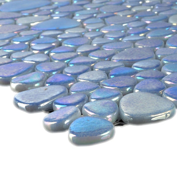 Fish Tail, Mixed Pebble Glass Tile | Pool, Spa, & Kitchen Tile