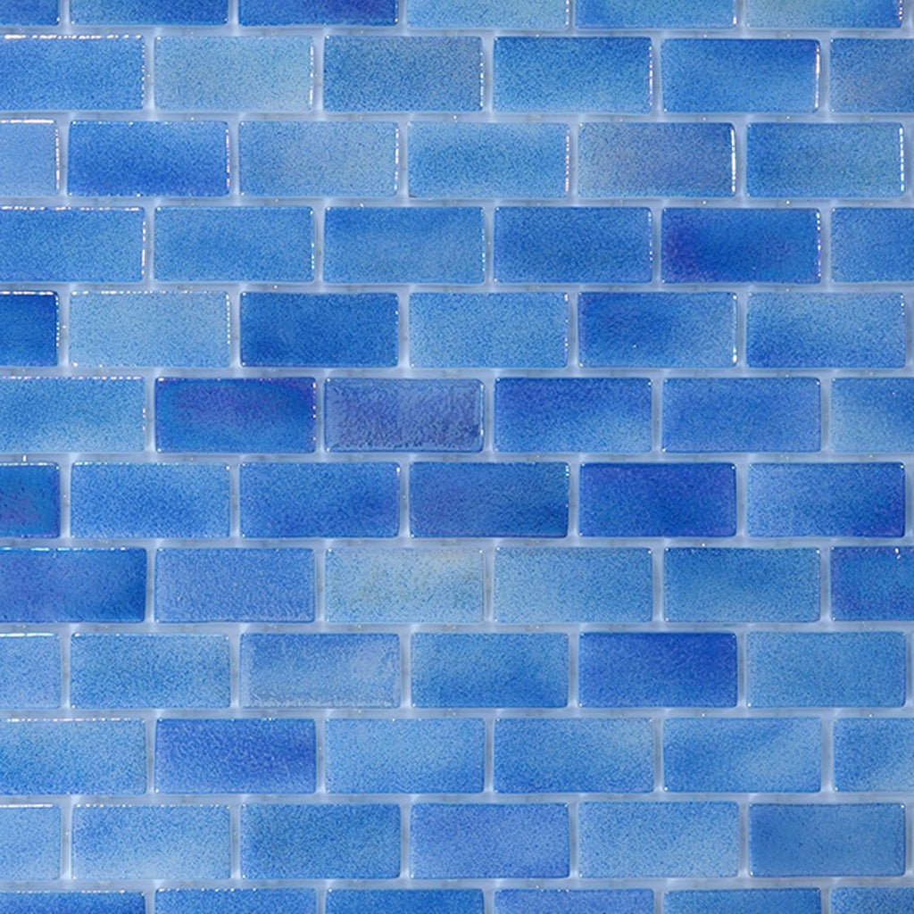 Indigo Ebb, 1" x 2" Glass Tile | Pool, Spa, & Kitchen Tile