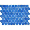 Indigo Ebb, Hexagon Mosaic - Glass Tile