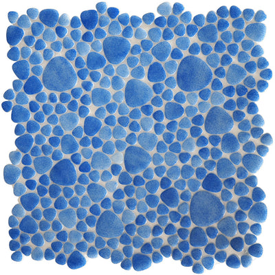 Indigo Ebb, Mixed Pebble Glass Tile | Pool, Spa, & Kitchen Tile