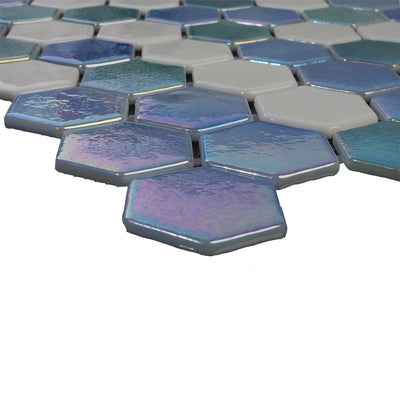Island, Hexagon Mosaic Glass Tile | Pool, Spa, & Bathroom Tile