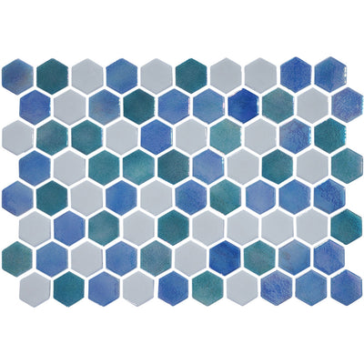 Island, Hexagon Mosaic Glass Tile | Pool, Spa, & Bathroom Tile