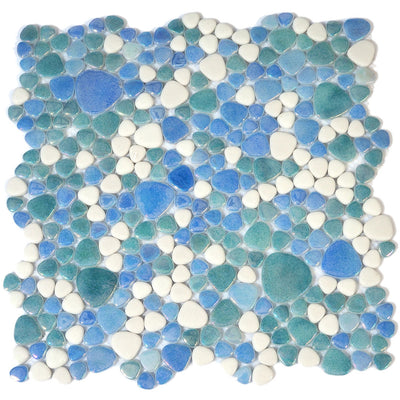 Island, Mixed Pebble Glass Tile | Pool, Spa, & Kitchen Tile