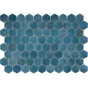 Pacific Mist, Hexagon Mosaic - Glass Tile