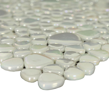 Pearl Tide, Mixed Pebble Glass Tile | Pool, Spa, & Kitchen Tile