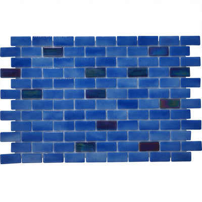 Sapphire Splash, 1" x 2" Glass Tile | Pool, Spa, & Kitchen Tile