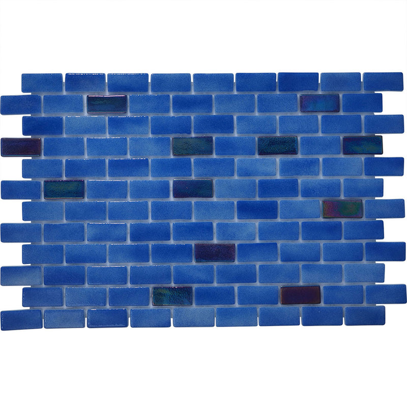 Sapphire Splash, 1" x 2" Glass Tile | Pool, Spa, & Kitchen Tile