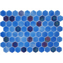 Sapphire Splash, Hexagon Mosaic - Glass Tile