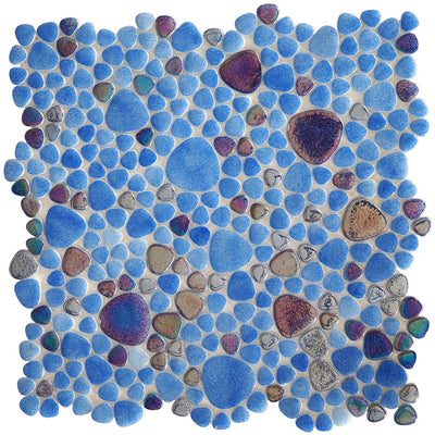 Sapphire Splash, Mixed Pebble Glass Tile | Pool, Spa, & Kitchen Tile