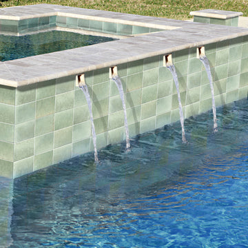 Glee Gaida, 6" x 6" Porcelain Tile | Zellige-Look Porcelain Pool Tile
